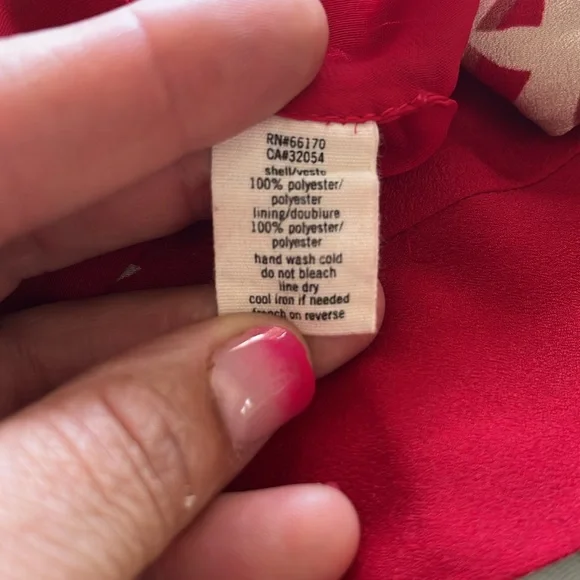 Anthropologie Pins and Needles red, cropped kimono with bird pattern Size M. - Picture 8 of 9